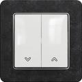 Sedna roller shutter switch (white insert, slate matte frame)